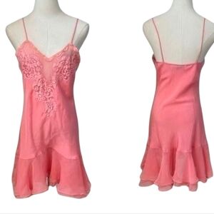 Vintage Gold Label Victoras Secret Peach Slip Dress  Size Large